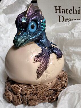 Vintage Peacock Hatching Dragon Statue 1984 PENA, In Original Box - RARE